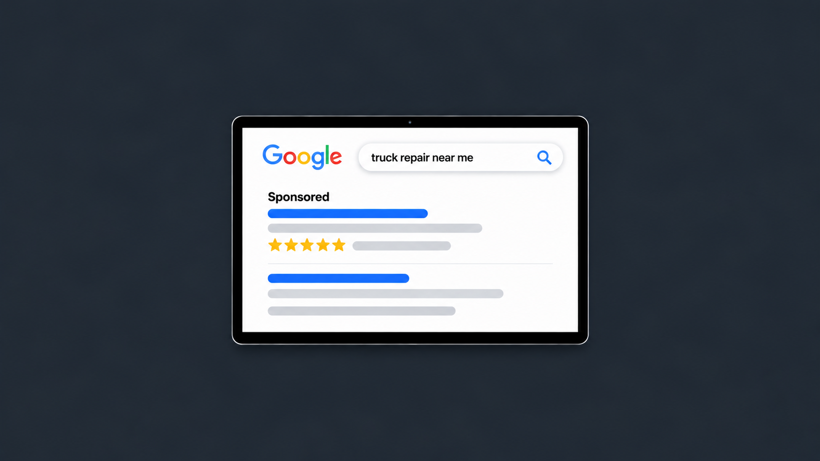 Paid advertising results for a heavy-duty truck repair shop